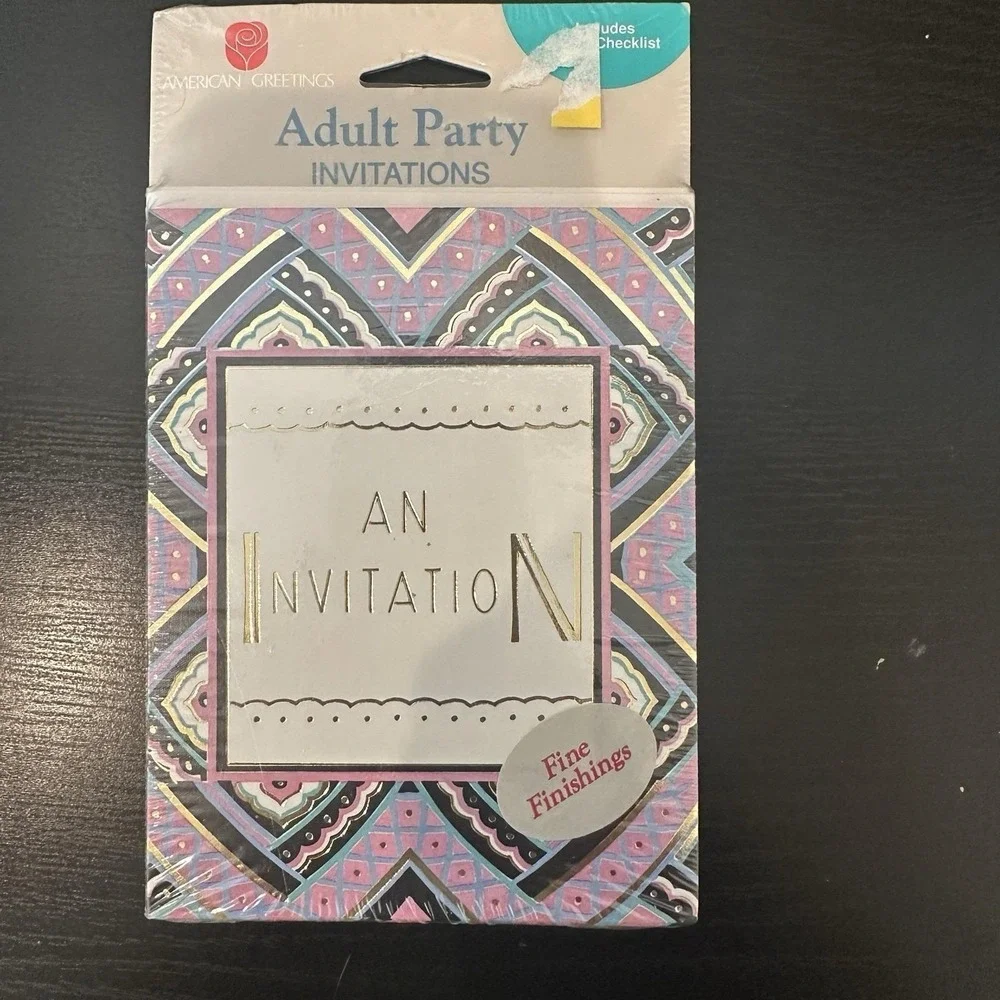 Vintage  American Greetings Party Invitations, New In Package 8 Cards/invitation
